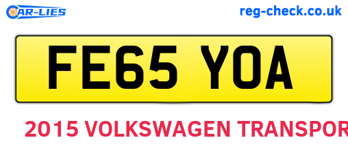 FE65YOA are the vehicle registration plates.