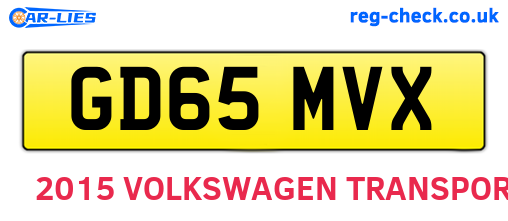 GD65MVX are the vehicle registration plates.