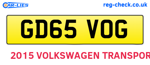 GD65VOG are the vehicle registration plates.