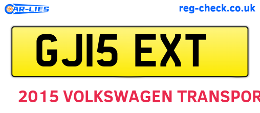 GJ15EXT are the vehicle registration plates.