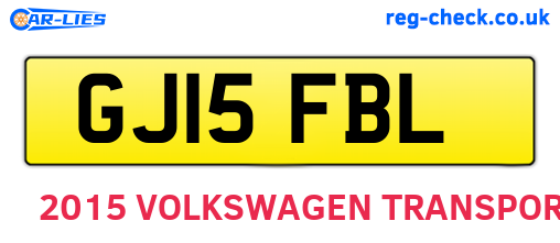 GJ15FBL are the vehicle registration plates.