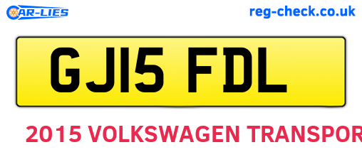 GJ15FDL are the vehicle registration plates.