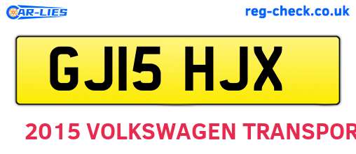 GJ15HJX are the vehicle registration plates.