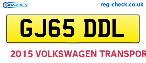 GJ65DDL are the vehicle registration plates.