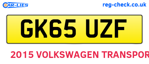 GK65UZF are the vehicle registration plates.