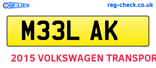 M33LAK are the vehicle registration plates.