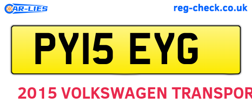 PY15EYG are the vehicle registration plates.