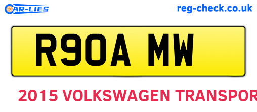 R90AMW are the vehicle registration plates.