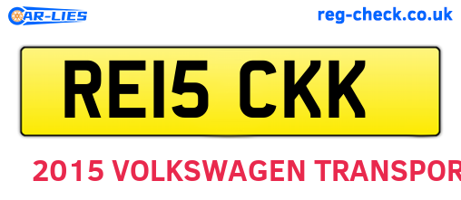 RE15CKK are the vehicle registration plates.