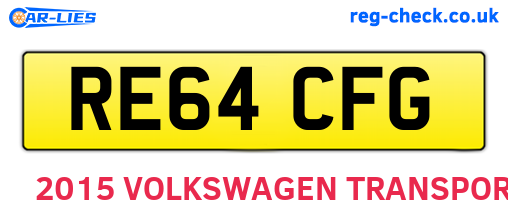 RE64CFG are the vehicle registration plates.