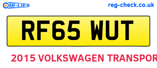 RF65WUT are the vehicle registration plates.