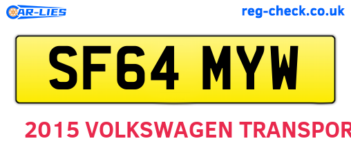 SF64MYW are the vehicle registration plates.