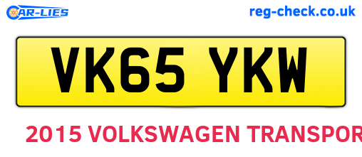 VK65YKW are the vehicle registration plates.