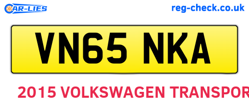 VN65NKA are the vehicle registration plates.