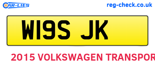 W19SJK are the vehicle registration plates.