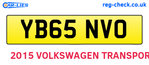 YB65NVO are the vehicle registration plates.
