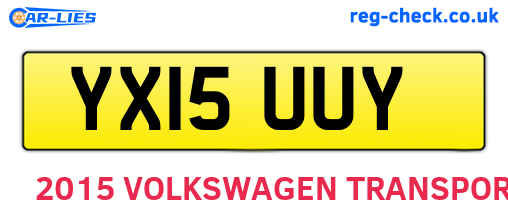 YX15UUY are the vehicle registration plates.
