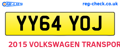 YY64YOJ are the vehicle registration plates.