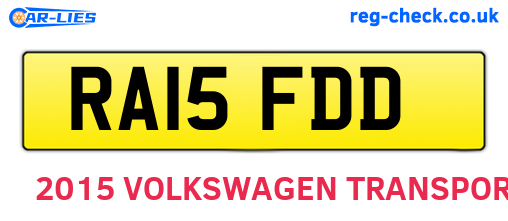 RA15FDD are the vehicle registration plates.