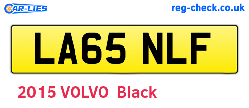 LA65NLF are the vehicle registration plates.
