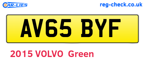 AV65BYF are the vehicle registration plates.