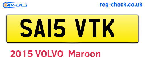 SA15VTK are the vehicle registration plates.