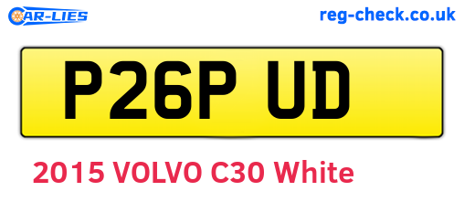 P26PUD are the vehicle registration plates.