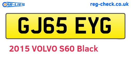 GJ65EYG are the vehicle registration plates.