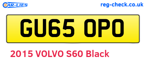 GU65OPO are the vehicle registration plates.