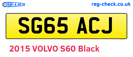 SG65ACJ are the vehicle registration plates.