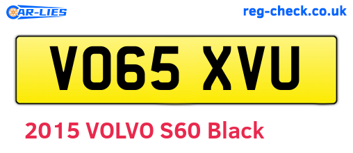 VO65XVU are the vehicle registration plates.