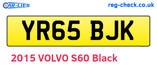 YR65BJK are the vehicle registration plates.