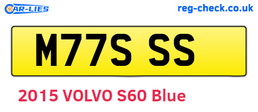 M77SSS are the vehicle registration plates.