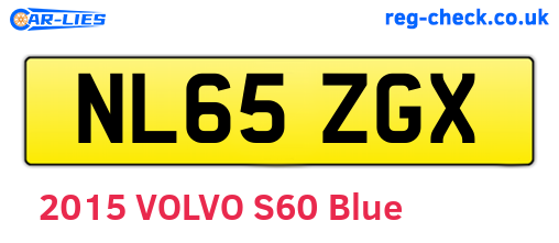 NL65ZGX are the vehicle registration plates.