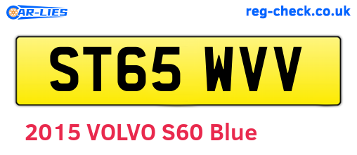 ST65WVV are the vehicle registration plates.