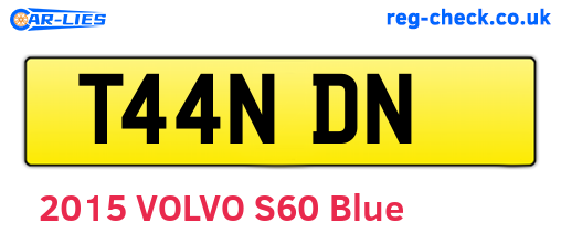 T44NDN are the vehicle registration plates.