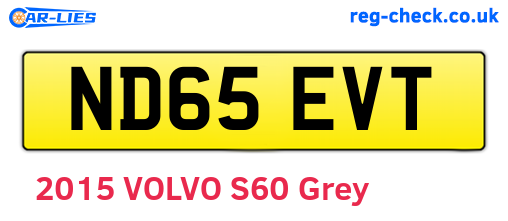 ND65EVT are the vehicle registration plates.
