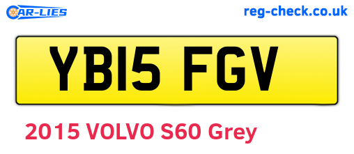 YB15FGV are the vehicle registration plates.