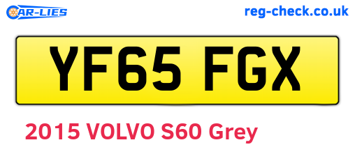YF65FGX are the vehicle registration plates.