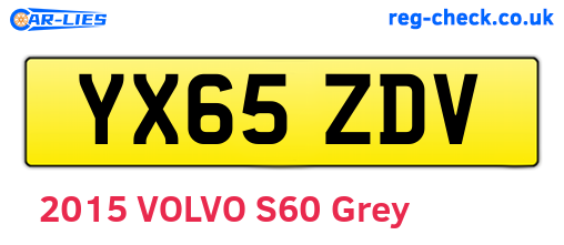 YX65ZDV are the vehicle registration plates.