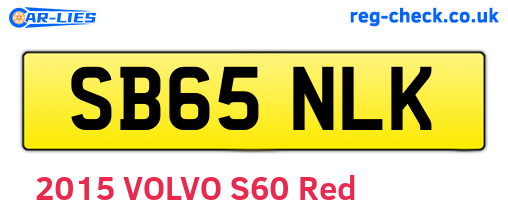 SB65NLK are the vehicle registration plates.
