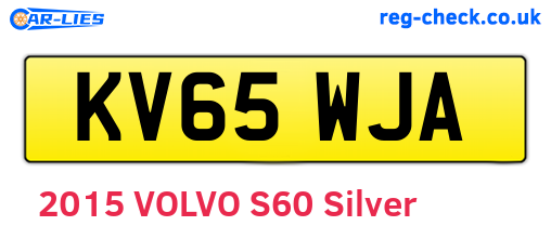 KV65WJA are the vehicle registration plates.