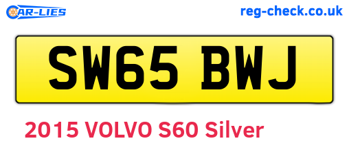 SW65BWJ are the vehicle registration plates.