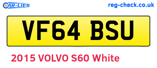 VF64BSU are the vehicle registration plates.