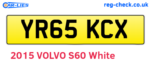YR65KCX are the vehicle registration plates.