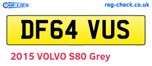 DF64VUS are the vehicle registration plates.