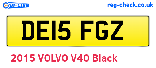 DE15FGZ are the vehicle registration plates.
