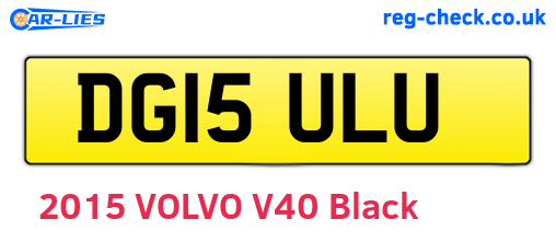 DG15ULU are the vehicle registration plates.
