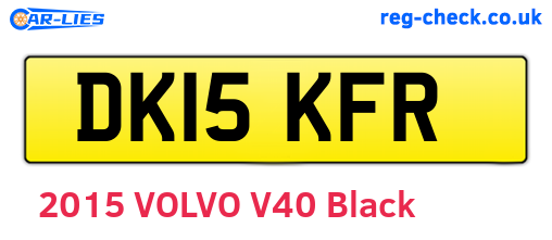 DK15KFR are the vehicle registration plates.