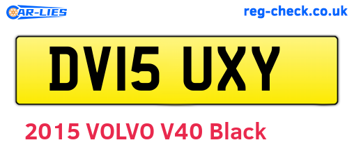 DV15UXY are the vehicle registration plates.
